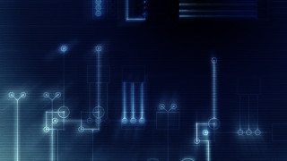 Blue background lines arrows clock - beeple free wallpaper