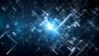 Blue black background starburst light - octane renderer free wallpaper