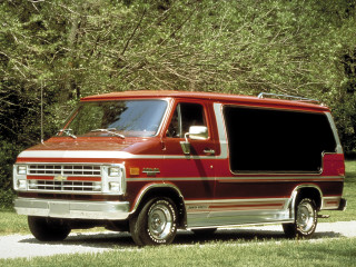 Red van parked road forest - a.d.m. cooper free wallpaper