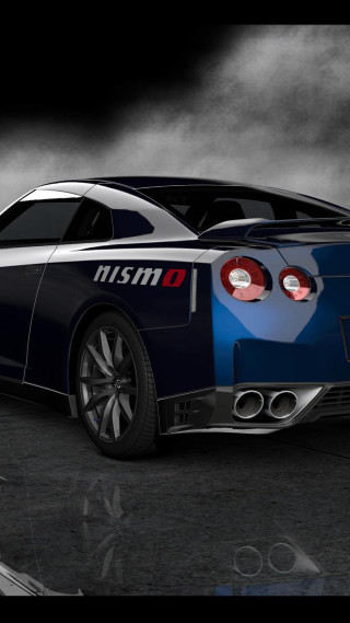 Blue sports car red tail 2 - dark free wallpaper