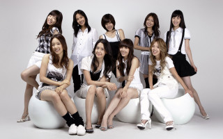 Young women white ball chair - a group free wallpaper