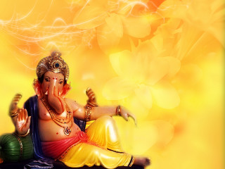 Ganesh flower yellow background painting - a yellow flower free wallpaper