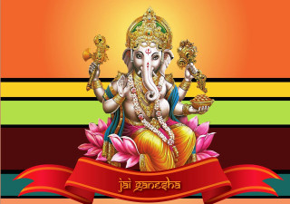 Colorful background ganesha statue red - a red ribbon free wallpaper