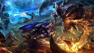 Demonic creatures attacking battle demon - his back and a demon free wallpaper