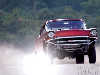 Red car driving road fog - eric dinyer free wallpaper