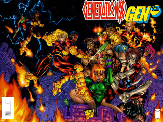 Comic cover flames battle characters - a comic book free wallpaper