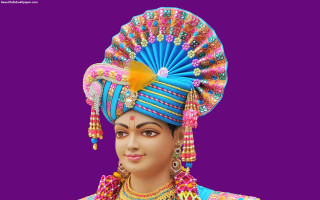 Statue woman colorful headdress fan - a purple background free wallpaper