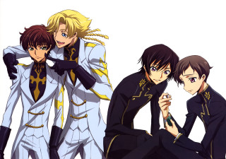Anime characters posing together photo 2 - a suit free wallpaper