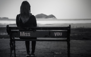 Woman bench ocean mountains miss - the ocean and mountains free wallpaper
