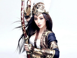 Woman costume sword stick helmet - a costume holding free wallpaper