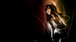 Woman blackshirt whiteskirt archery kimono - video art free wallpaper
