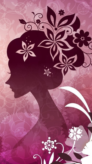 Woman flower hair floral background - illustration free wallpaper