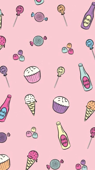 Pink background sweets lollipops candy - free happy birthday wallpaper