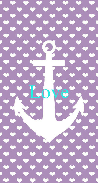 Purple anchor hearts love blue - free love wallpaper