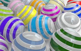Colored balls pile white surface - colored free wallpaper