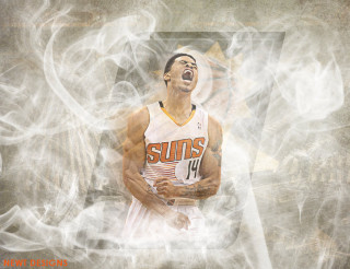 Laughing man smoke mouth open - his hands in his pockets free wallpaper