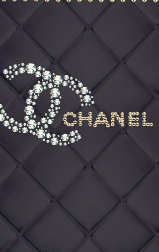 Black wall chanel logo diamond - international typographic style free wallpaper