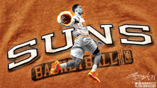 Man running basketball suns logo - fan art free wallpaper