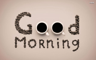 Two coffee cups good morning - a white surface free wallpaper