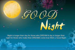 Night fireworks full moon good 2 - a night scene free wallpaper