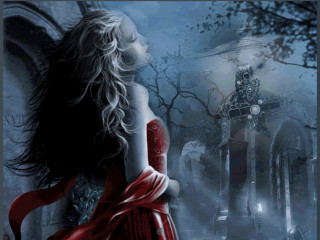 Woman red dress clock tower 2 - a clock tower free wallpaper