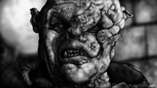 Creepy man hair eyes hands - a charcoal drawing free wallpaper
