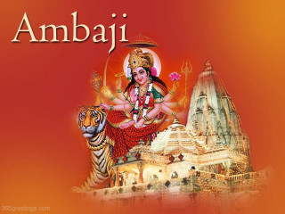 Woman tiger temple ambaji painting - a painting of a woman free wallpaper