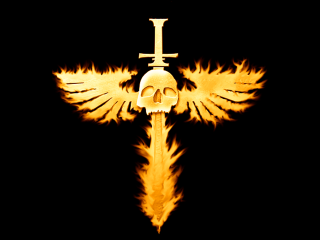 Cross skull sword flames background - dieselpunk free wallpaper