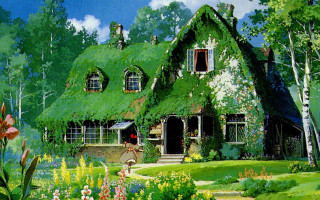 House green roof garden flowers - flower and trees free wallpaper