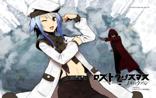 Blue hair man snow manga - a red hoodie free wallpaper