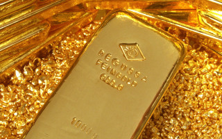 Gold bar pile foil material - gold free wallpaper