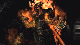 Demonic woman sword fire background - dark soul free wallpaper