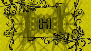 Gothic plant frame h silkscreen - the middle free wallpaper