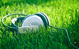 Headphones grass frisbee ground outdoors - grass free wallpaper