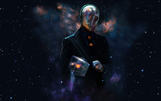 Man suit tie glass container - sci fi free wallpaper