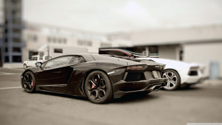 Black sports car parking lot 39 - a parking lot next free wallpaper