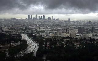 City traffic cloudy sky buildings - elbridge ayer burbank free wallpaper