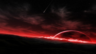 Red moon red planet shooting - a red moon free wallpaper