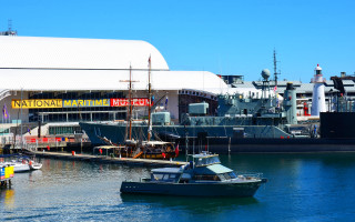 Boat harbor ship museum cityscape - elizabeth durack free wallpaper