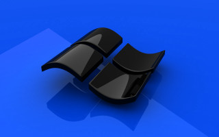 Black object blue background shadow - purism free wallpaper