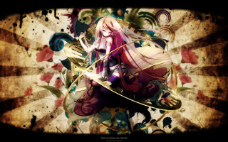 Anime girl pink dress floral - a floral pattern free wallpaper
