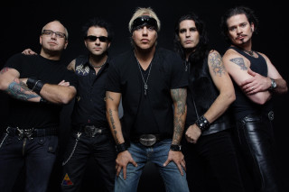 Tattooed men black clothing sunglasses - a picture together free wallpaper