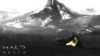 Mountain yellow umbrella black white - matte painting concept art free wallpaper