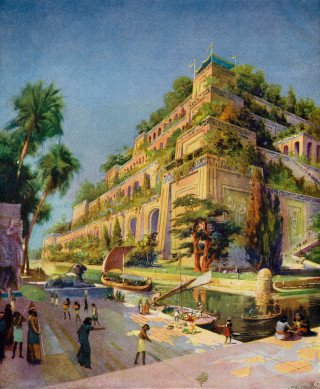 Large building people trees walking - person free wallpaper