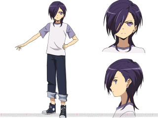 Purple hair white shirt jeans - a black shirt free wallpaper
