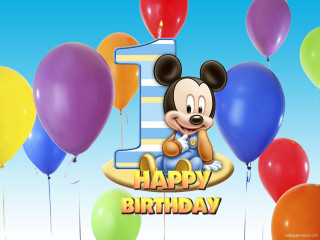 Mickey mouse birthday card balloons 2 - edward george handel lucas free wallpaper