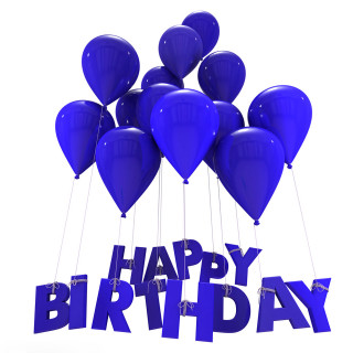 Balloons floating happy birthday blue - happy free wallpaper
