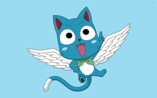 Cartoon cat with wings bow - a cartoon cat free wallpaper