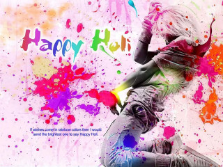 Woman dancing colorful paint happy - colour free wallpaper