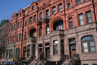 Brown row barbizon bridge clock - free architecture wallpaper